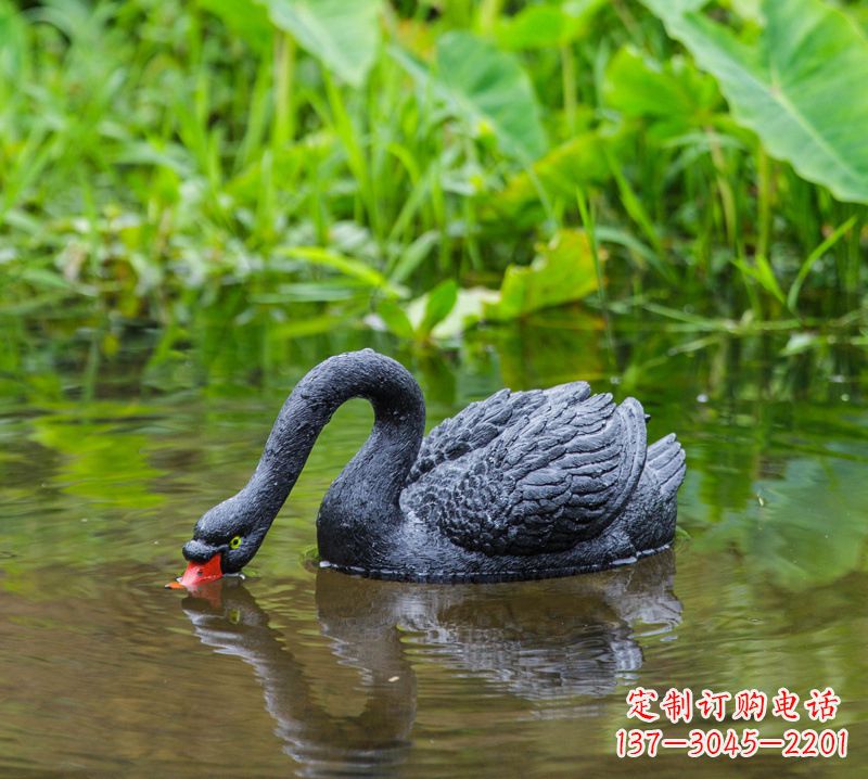 东莞黑天鹅雕塑，水塘装饰摆件