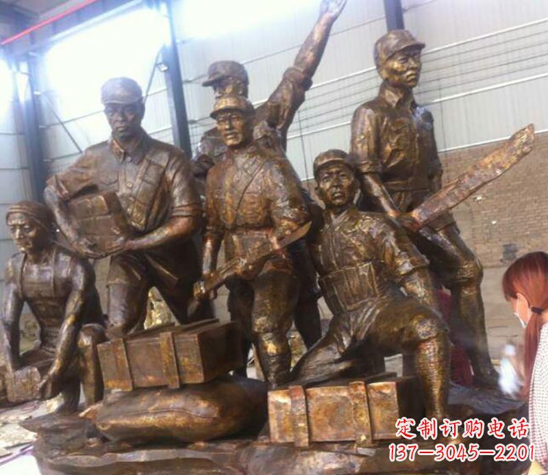 东莞把热血历史纪念永久铸就——红军雕塑
