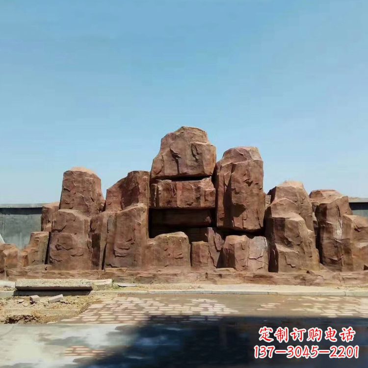 东莞红色塑石塑石仿真假山