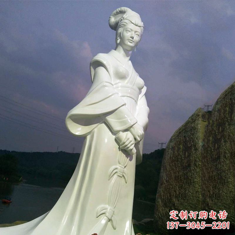 东莞景区历史名人古代著名美女西施汉白玉石雕像