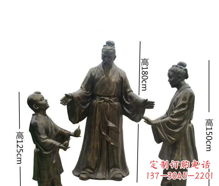 东莞经典传承,孔融让梨人物铜雕