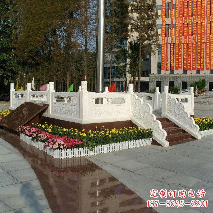 东莞高端定制玉石汉白玉石雕广场升旗台