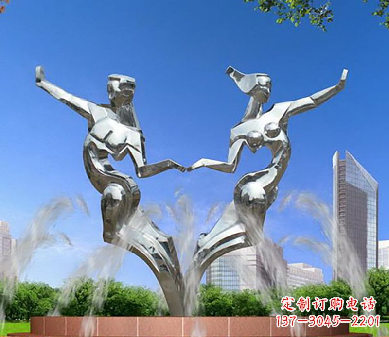 东莞爱情镌刻,不锈钢抽象情侣雕塑