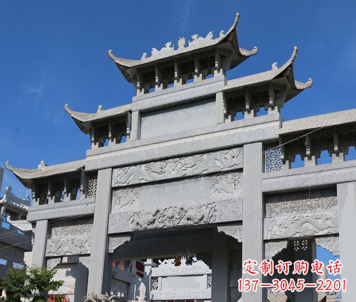 东莞定制牌坊石雕,纪念无价的美好记忆