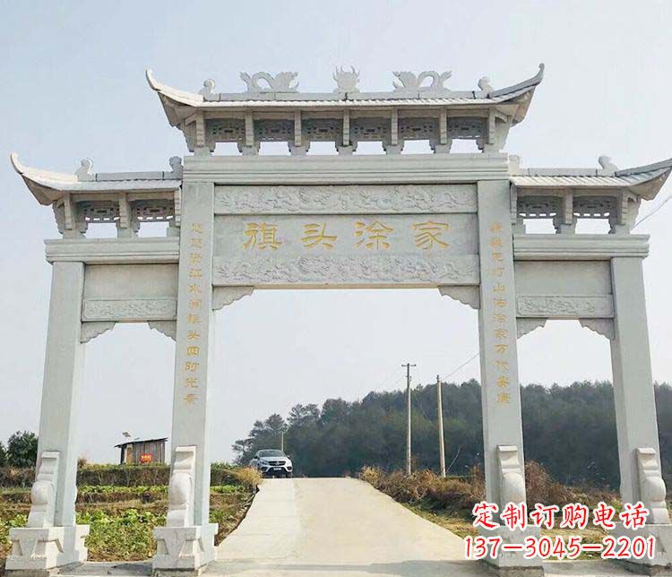 东莞三门牌坊石雕——精美雕塑,缔造传承