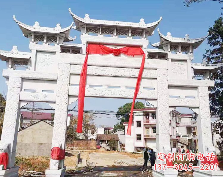 东莞三门三楼石雕牌坊:专业定制牌坊雕塑