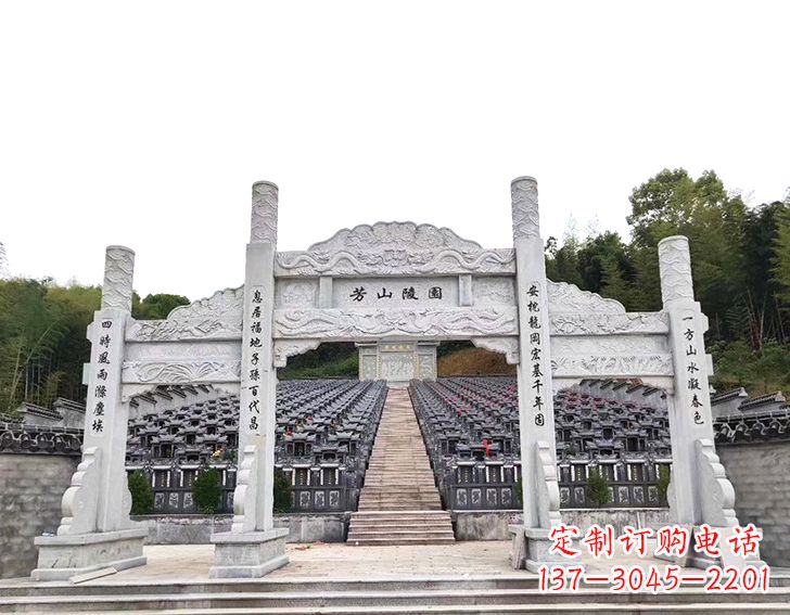东莞精致雕刻的三门石牌坊雕塑