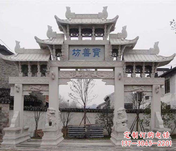 东莞领雕塑:精美石牌坊石雕艺术品