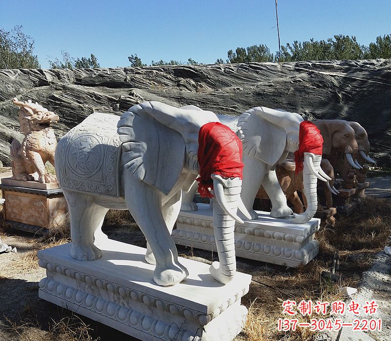 东莞石雕大象别墅，集象美于一体