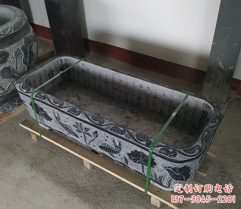 东莞石浮雕鱼缸仿古鱼缸石雕