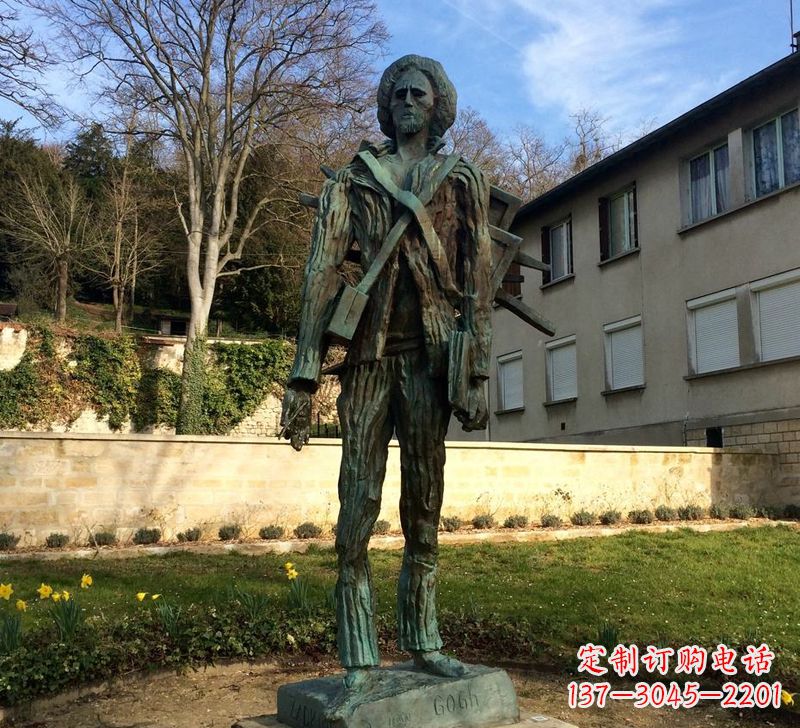 东莞世界名人荷兰印象画派画家梵高青铜雕像