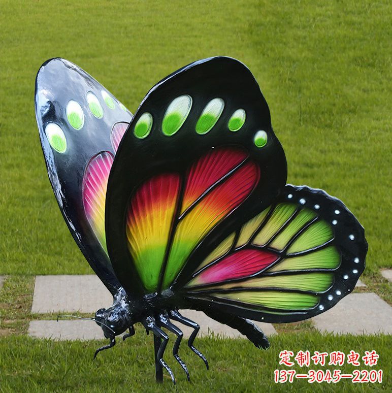 东莞树脂仿真蝴蝶草坪动物昆虫雕塑