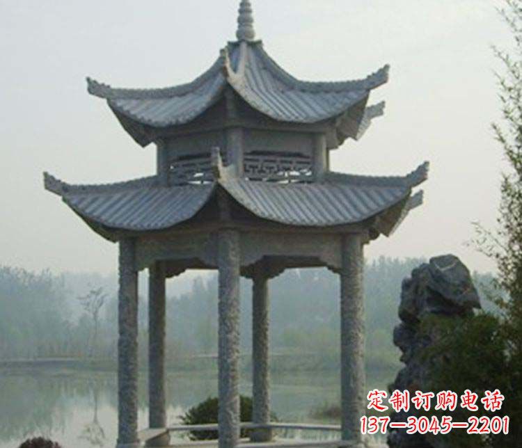 东莞双层仿古凉亭石雕_2