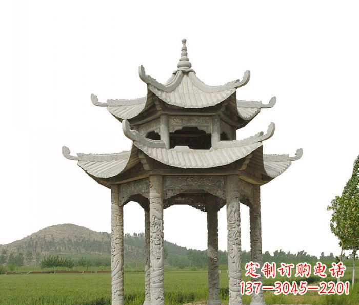 东莞双层仿古石雕凉亭