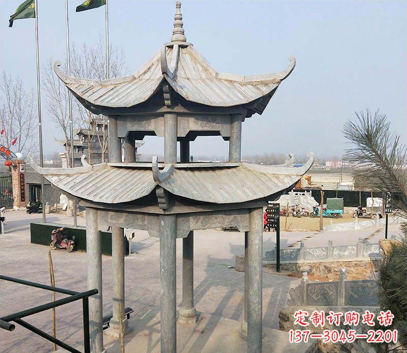 东莞双层户外凉亭石雕