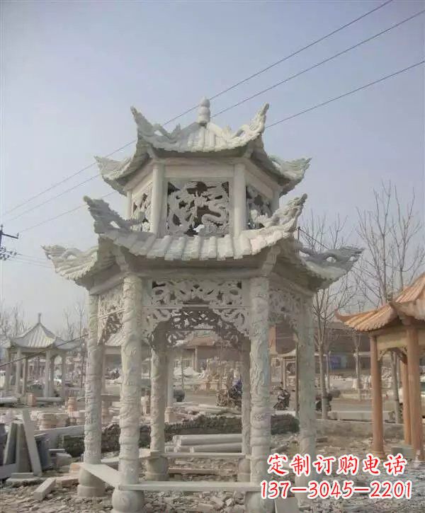 东莞双层凉亭石雕