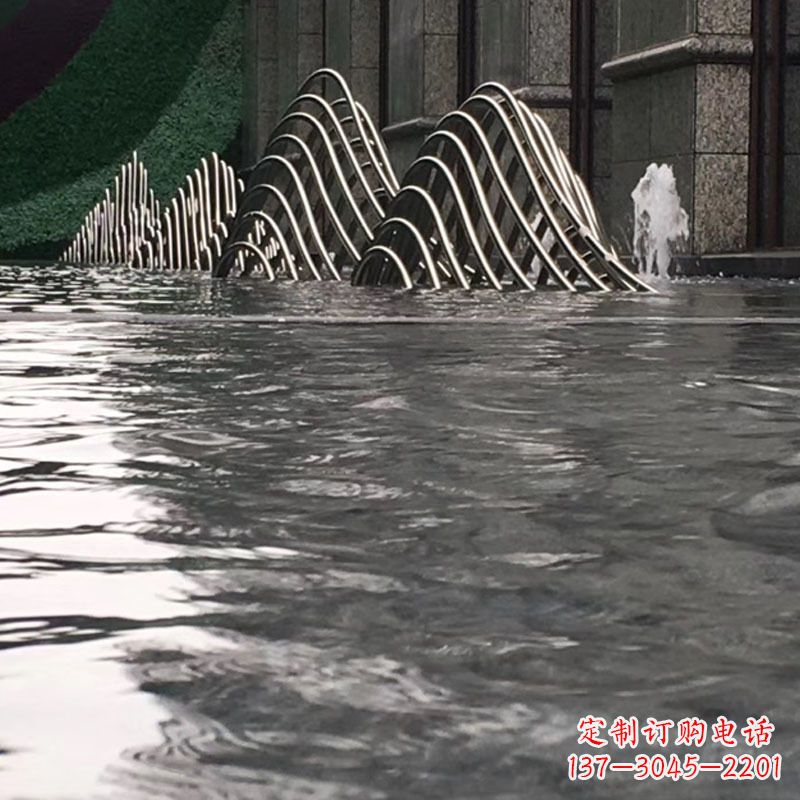 东莞水池水景假山不锈钢