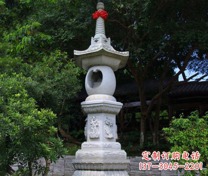 东莞寺庙景观舍利塔石雕 (2)