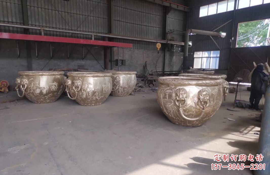 东莞寺庙水缸铜雕塑