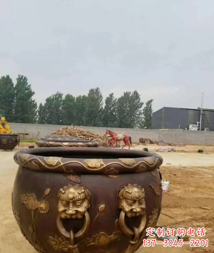 东莞寺庙水缸铜雕 (4)