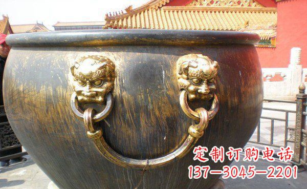 东莞寺庙水缸铜雕 (3)