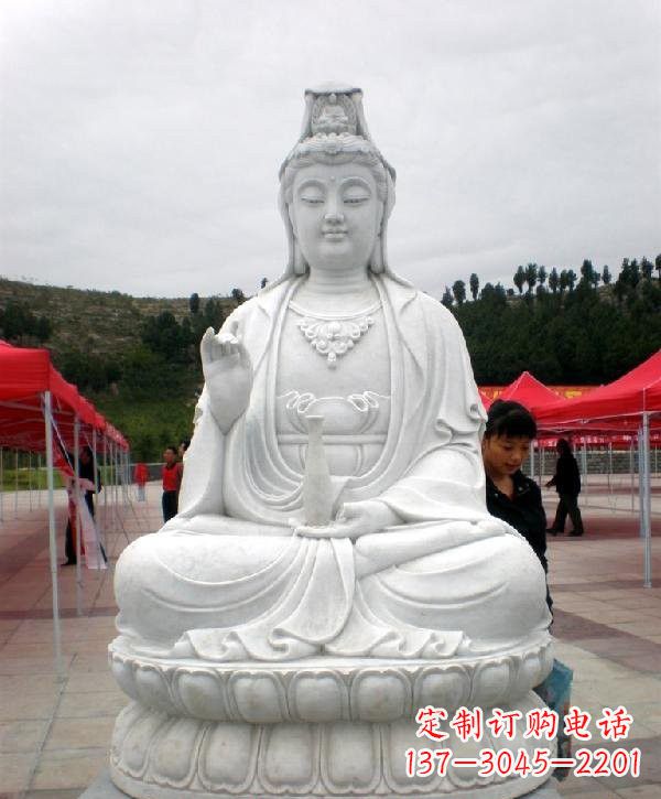 东莞寺庙坐式观音雕像