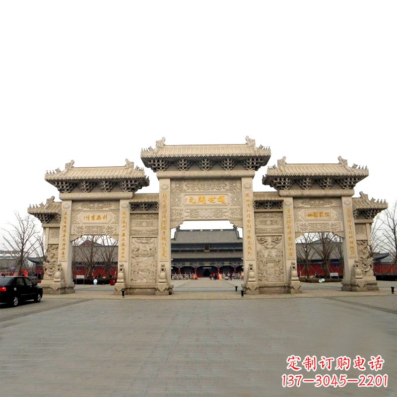 东莞寺院景区石雕牌坊