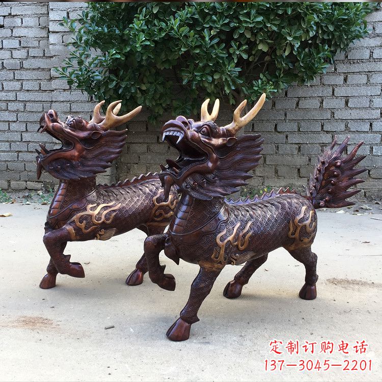 东莞送子麒麟铜雕塑