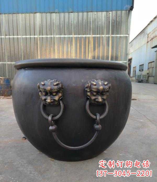 东莞庭院水缸铜雕