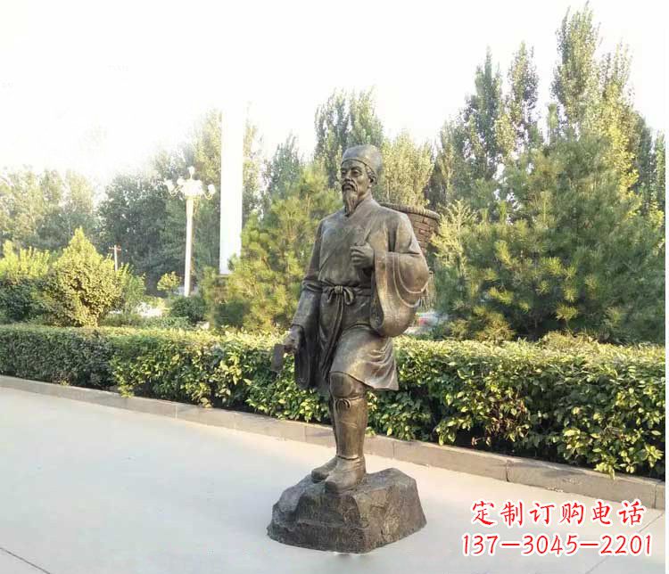 东莞铜雕古代名医李时珍雕塑