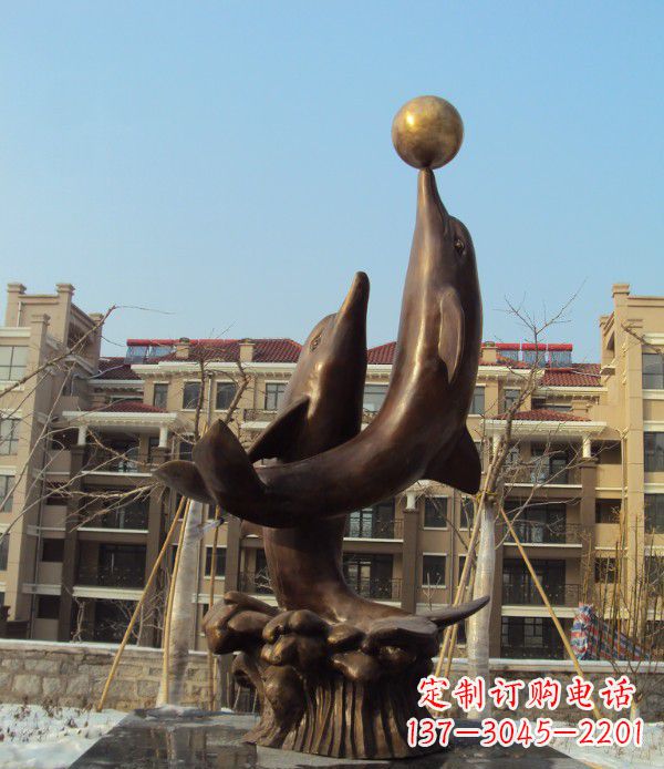 东莞铜雕海豚雕塑 (2)