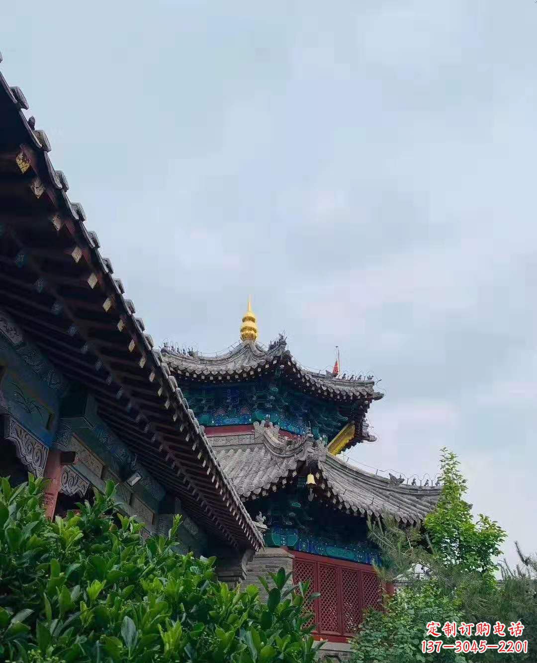 东莞铜雕葫芦塔顶寺庙摆件 