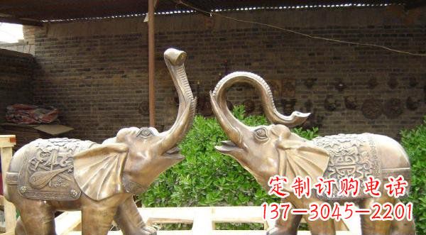 东莞铜雕吉祥小象公园动物雕塑