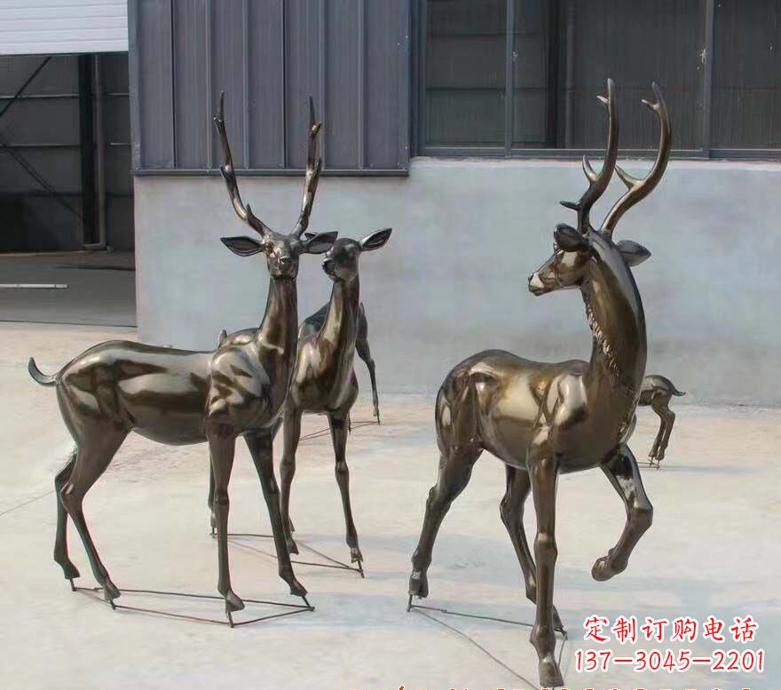 东莞铜雕鹿群雕塑