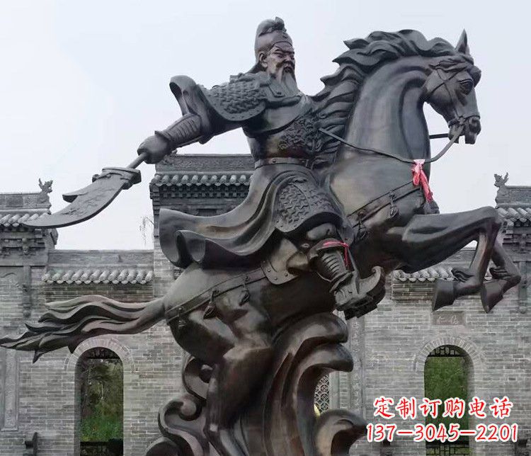 东莞铜雕骑马关公广场历史人物雕塑