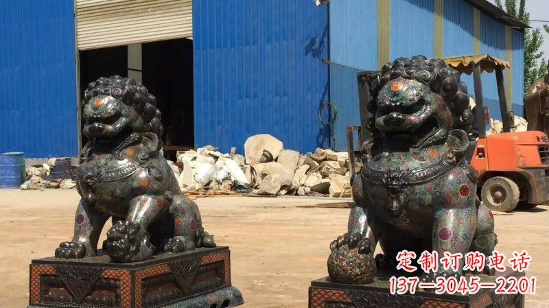 东莞铜雕企业招财狮子雕塑摆件