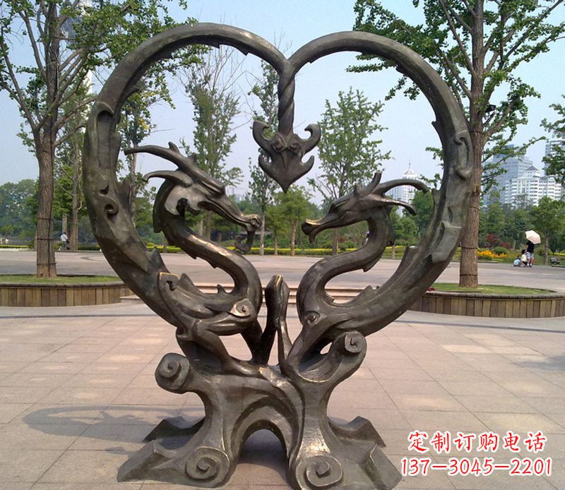 东莞铜雕双龙戏珠