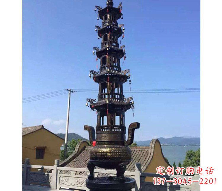 东莞铜雕寺庙大型多层香炉