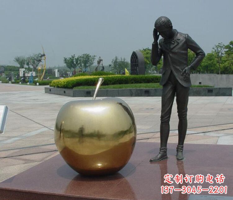 东莞铜雕西方人物和苹果