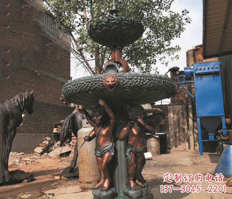 东莞铜雕西方人物喷泉景观雕塑
