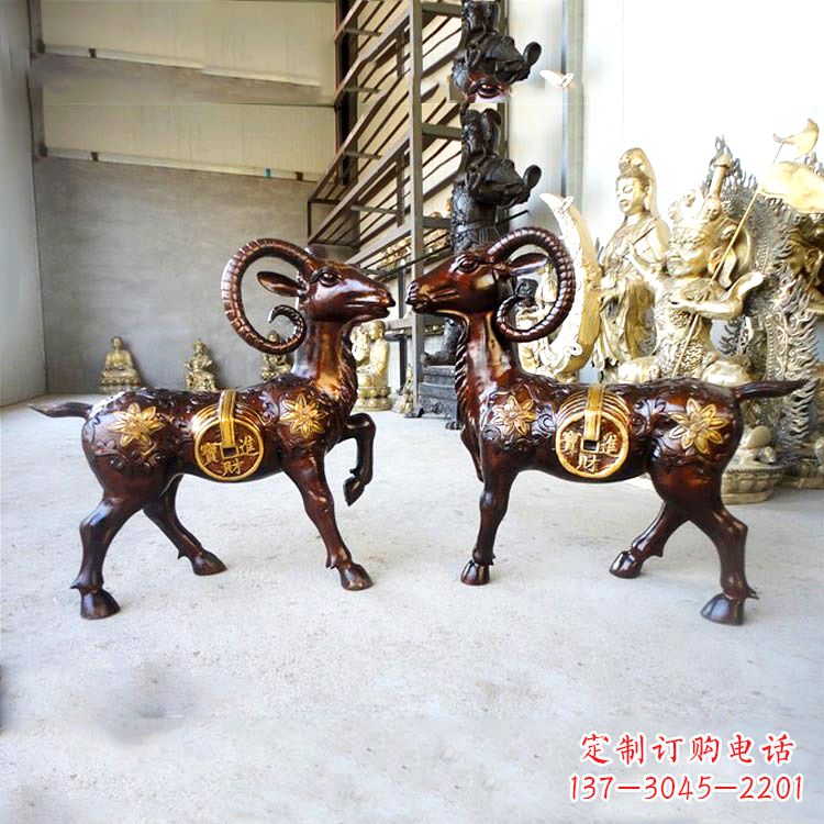 东莞铜雕招财山羊