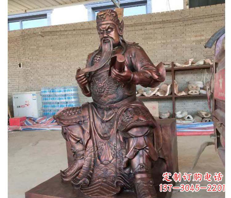 东莞铜雕镇宅关公寺庙神像雕塑摆件 (3)