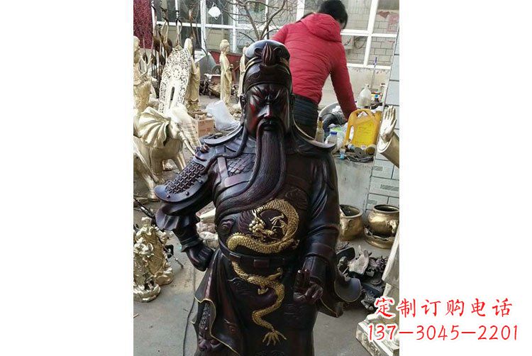 东莞铜雕镇宅关公寺庙神像雕塑摆件 (4)