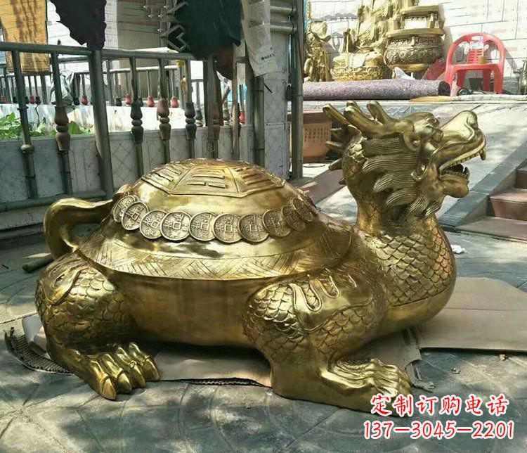 东莞铜雕镇宅神兽龙龟雕塑