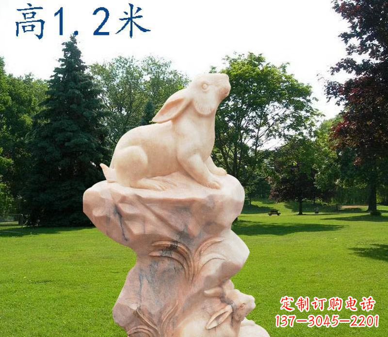 东莞晚霞红12生肖动物石雕