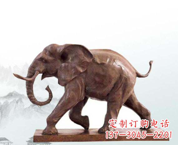 东莞晚霞红大象公园动物石雕