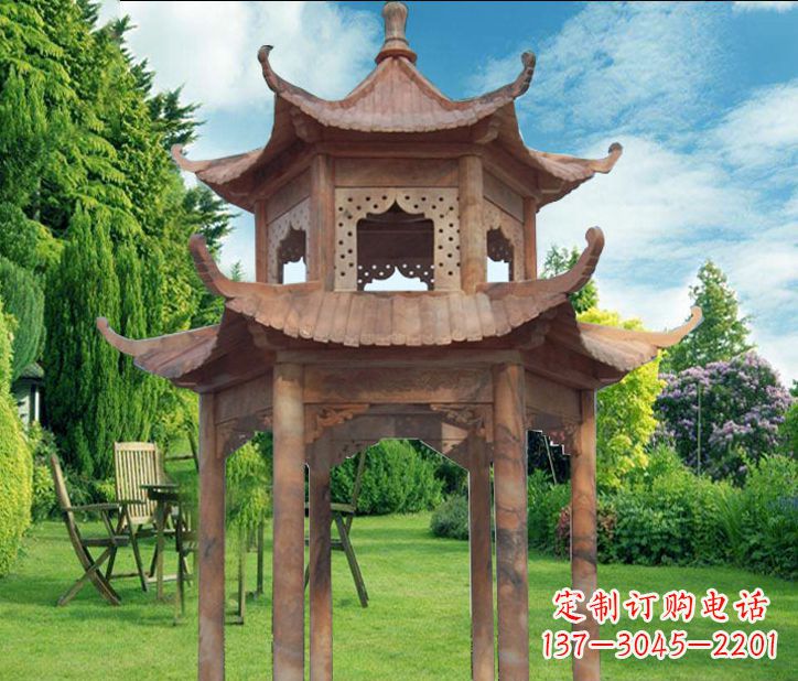 东莞晚霞红公园建筑凉亭