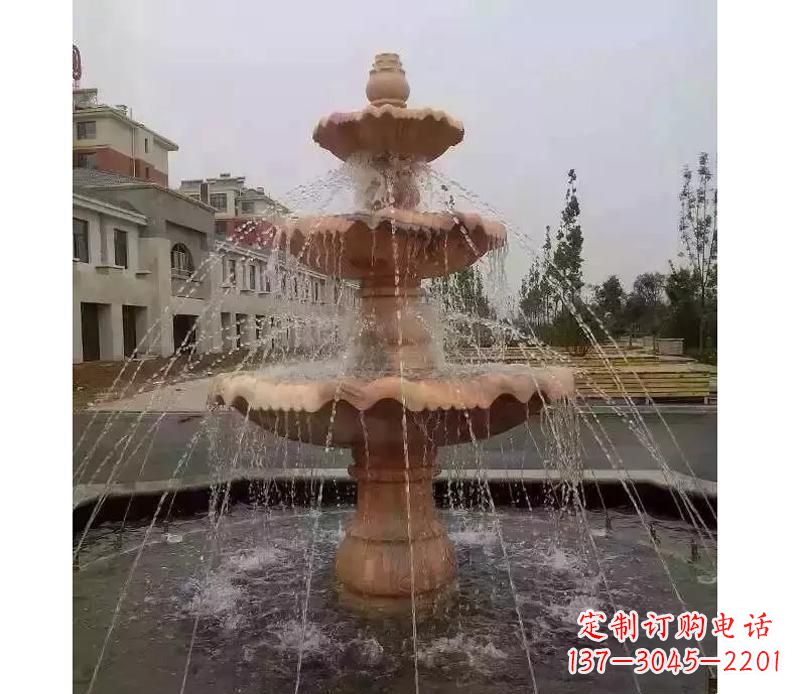 东莞晚霞红喷泉雕塑