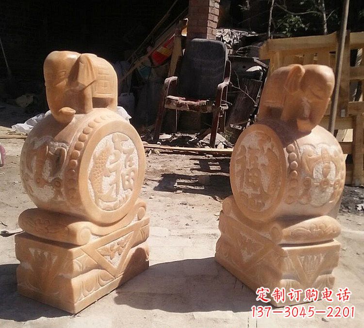 东莞晚霞红小象门墩