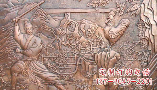 东莞闻鸡起舞黄铜壁画铜浮雕